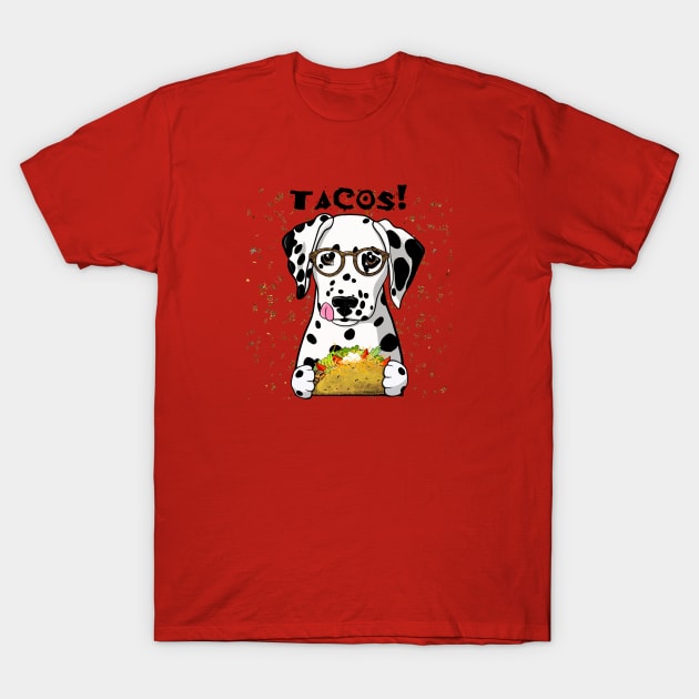 Dalmatian Taco black spotted T-Shirt by FLCupcake